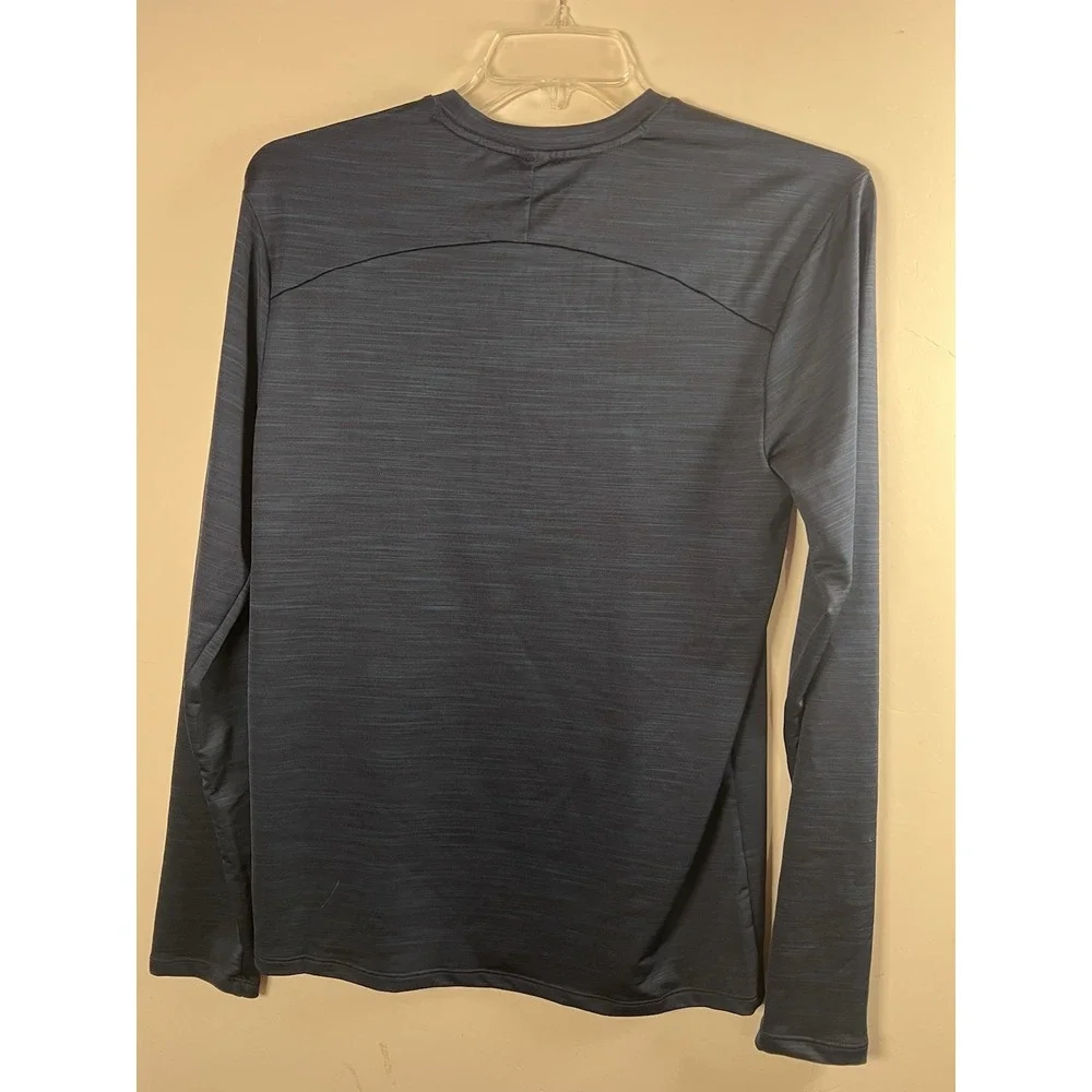 DSG Mens Movement LS Crew‎ Team  Navy Blue Single Dye Training Shirt Small no2